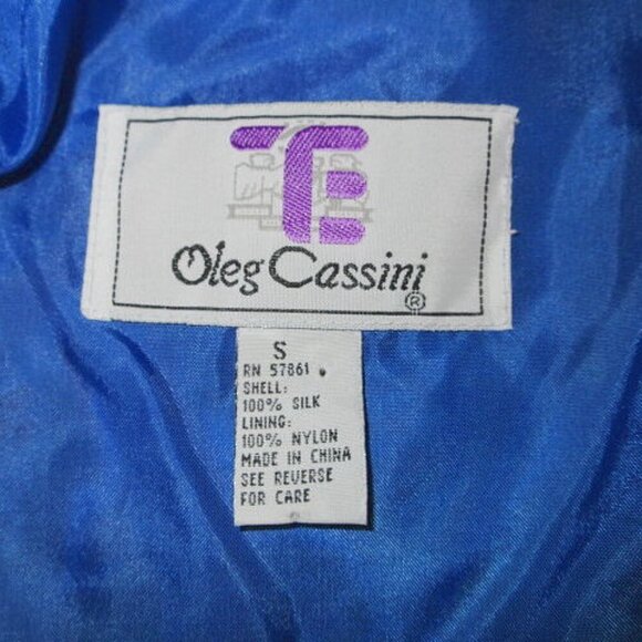 Vtg Oleg Cassini Silk Bomber Jacket Size S Psychedelic Disco Art To Wear 80s - Picture 7 of 13